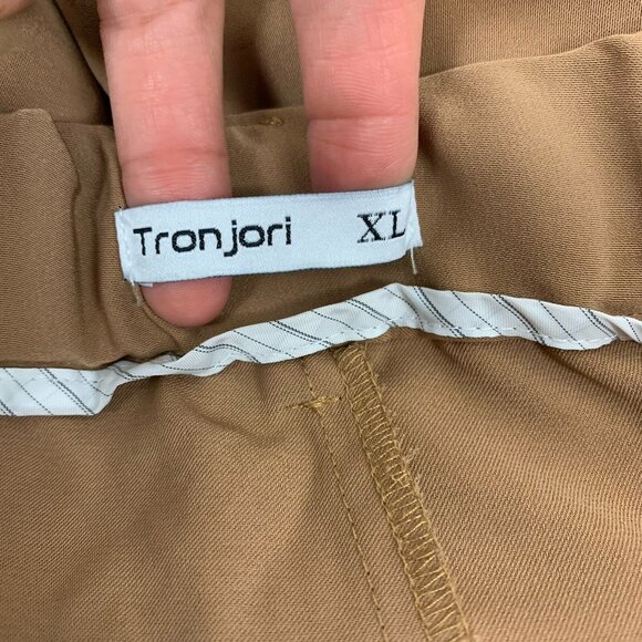 Tron Jori Pants XL Tan Wide Leg Trousers Boho Minimalist Chic - Picture 6 of 7
